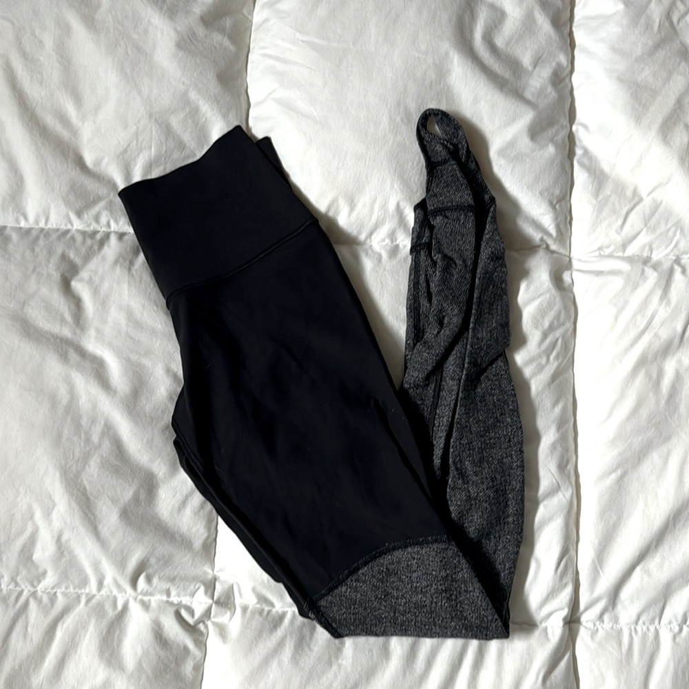 Lululemon Wunder Under Stirrup Herringbone Two Tone Leggings